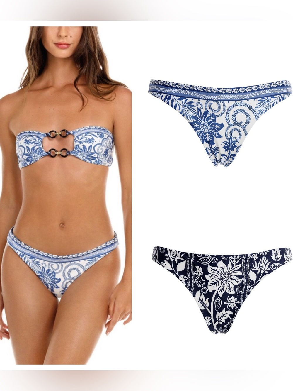 New! Aqua Bendita Reversible Ilu Bikini Bottom Size Medium 34264
